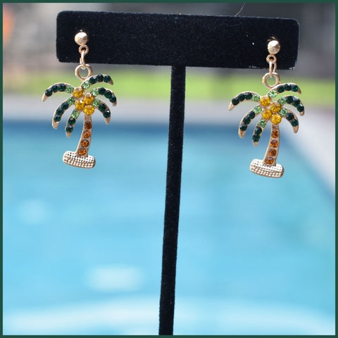Tropical Palm Tree Earrings