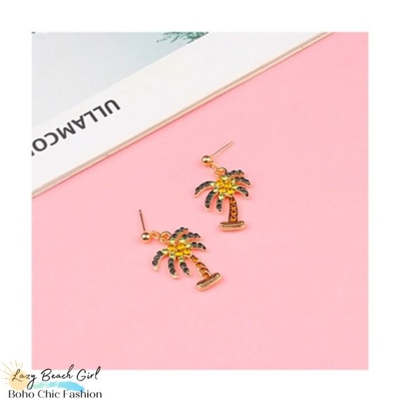 Tropical Palm Tree Earrings